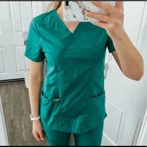 Cherokee hunter green scrub top